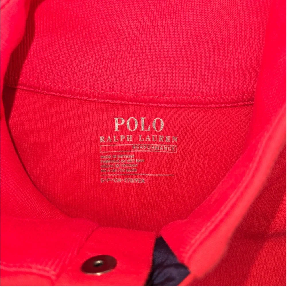 Polo Ralph Lauren Performance Mens Red Snap Mock Neck Sweatshirt Small